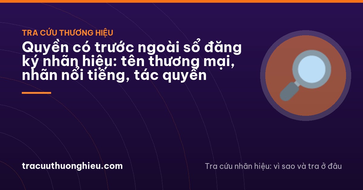 Quyền có trước ngoài sổ đăng ký nhãn hiệu: tên thương mại, nhãn nổi tiếng, tác quyền